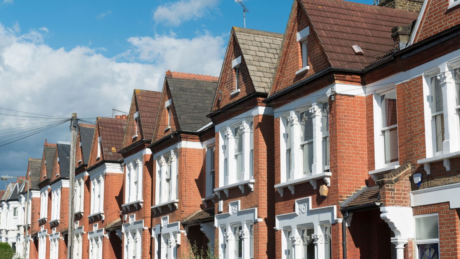 A terrace of British Victorian homes